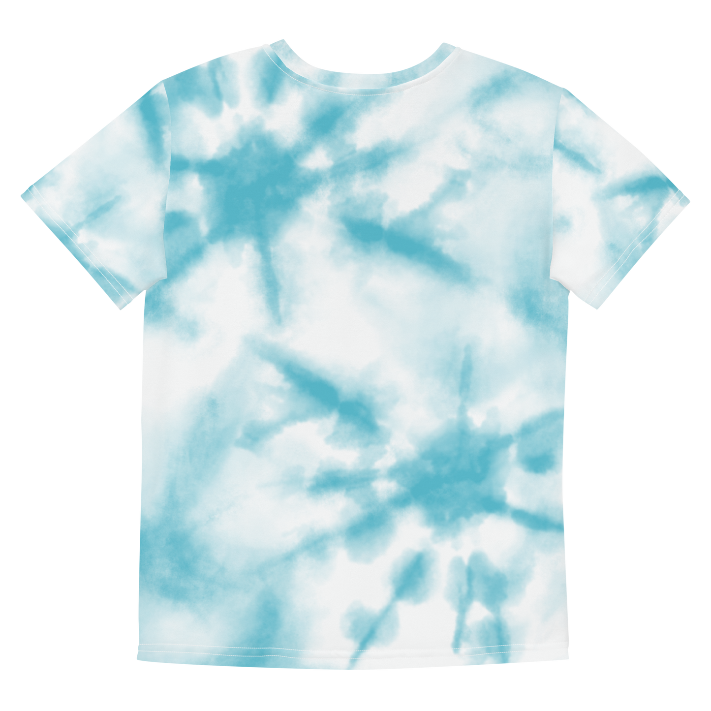 (Cyan) Tie-Dye - Youth crew neck t-shirt
