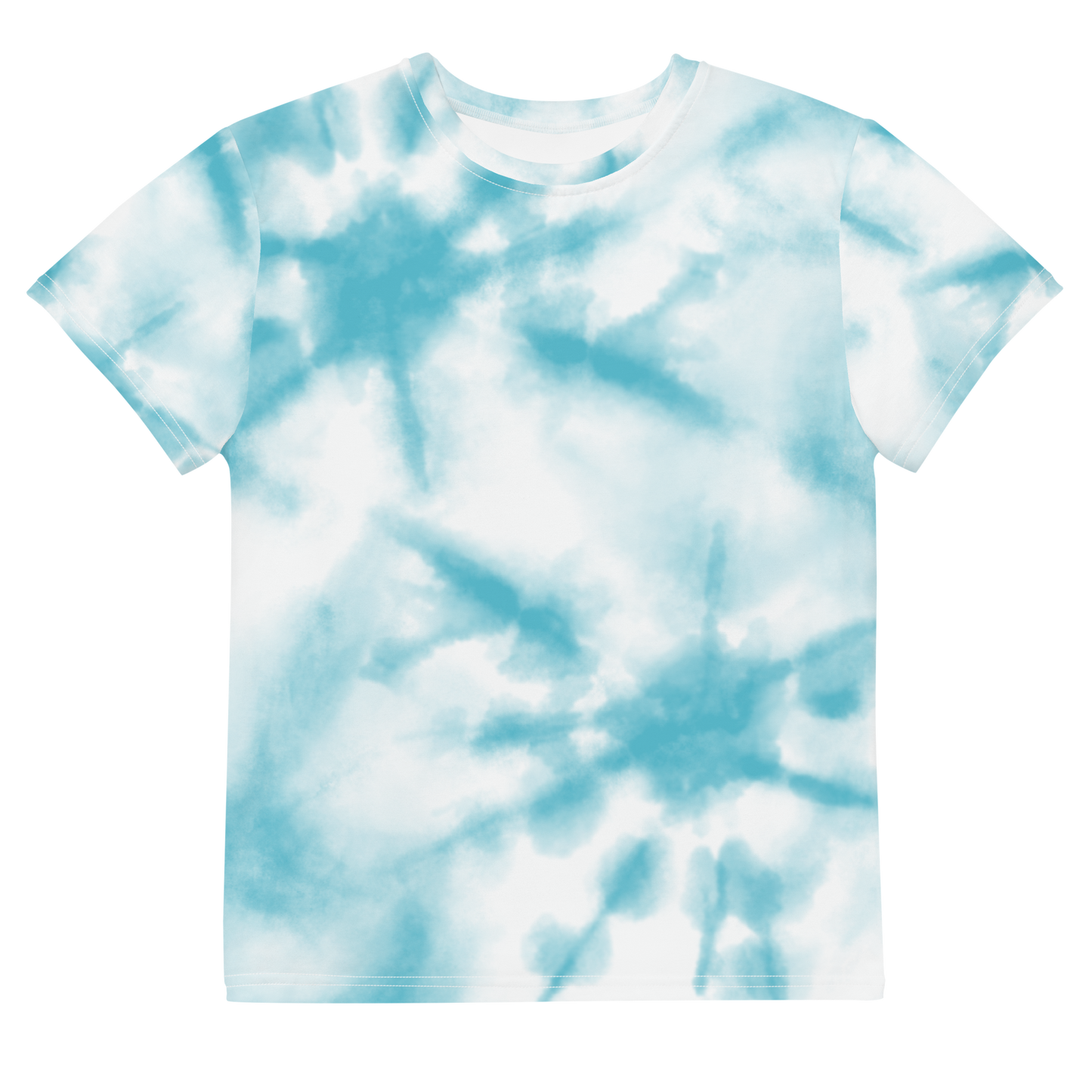 (Cyan) Tie-Dye - Youth crew neck t-shirt