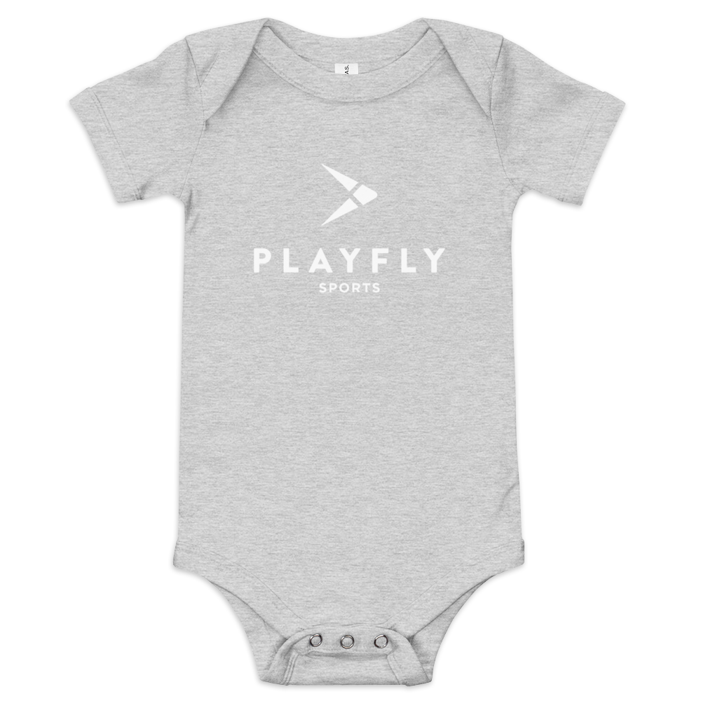 Playfly white - Baby short sleeve one piece