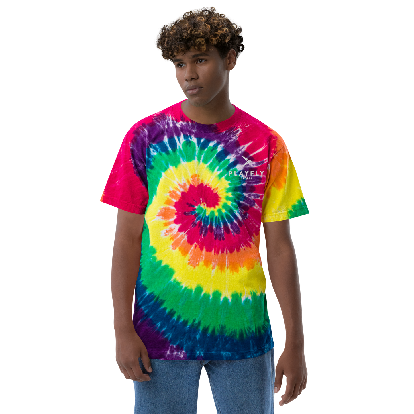 Playfly white - Oversized tie-dye t-shirt