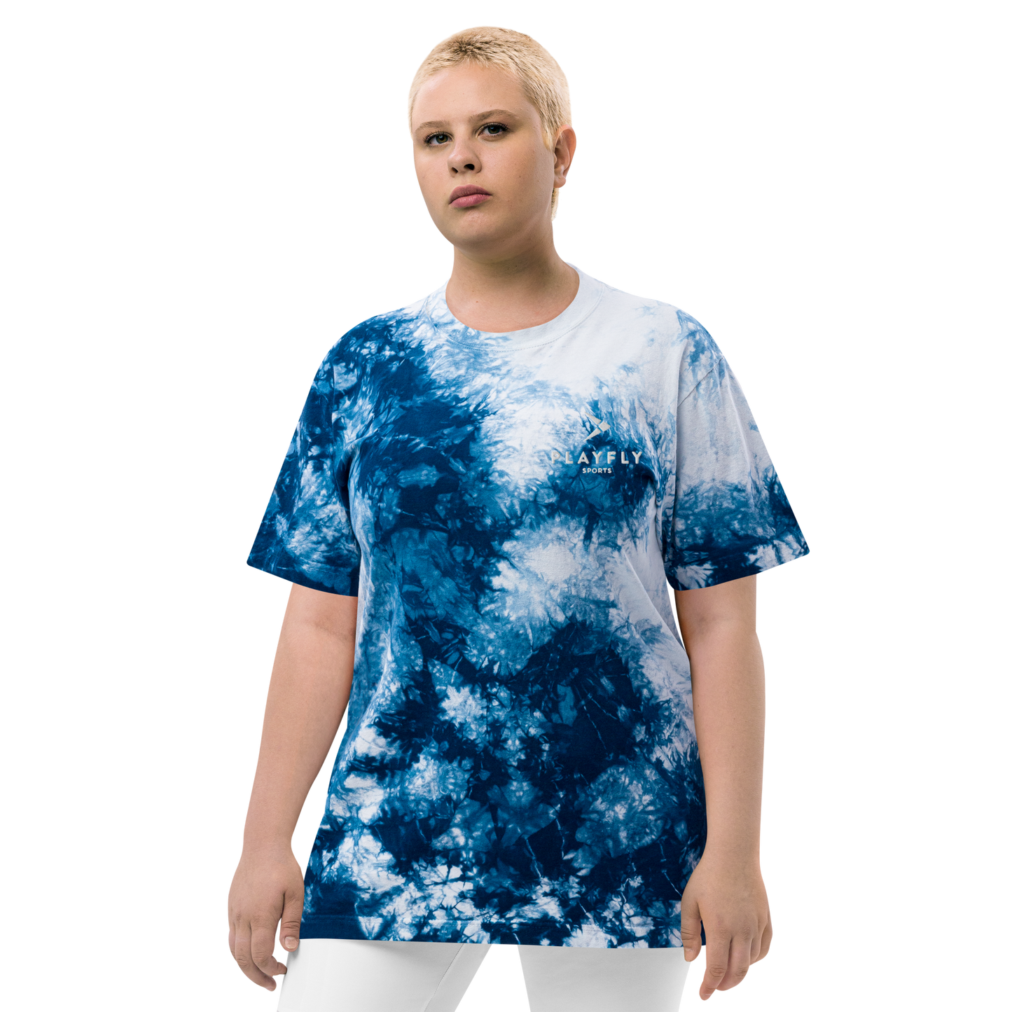 Playfly white - Oversized tie-dye t-shirt