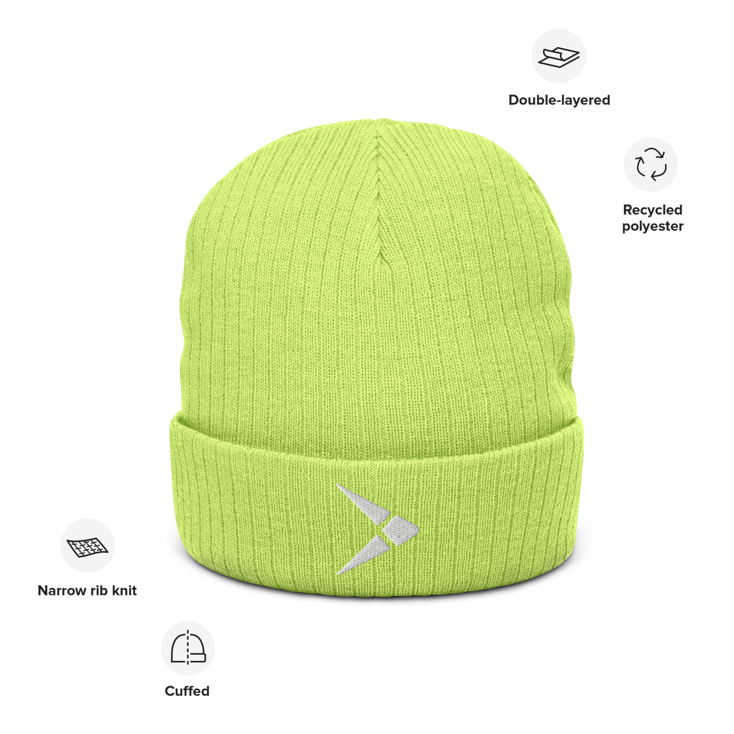 White Fly - Ribbed knit beanie