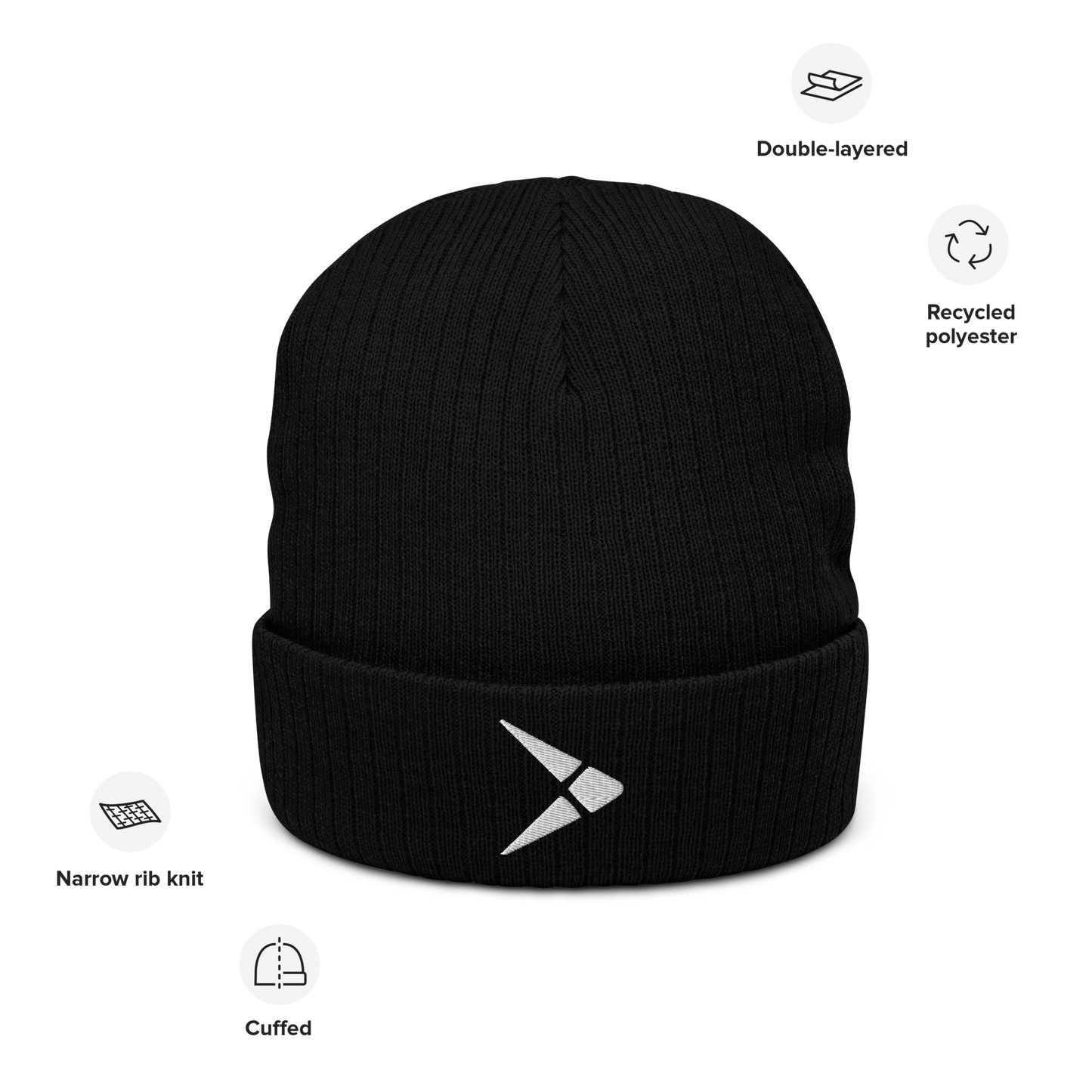 White Fly - Ribbed knit beanie