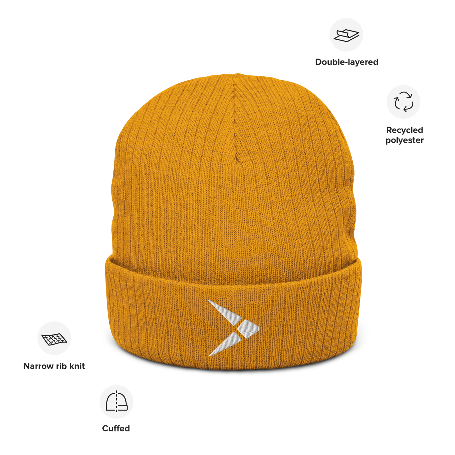 White Fly - Ribbed knit beanie