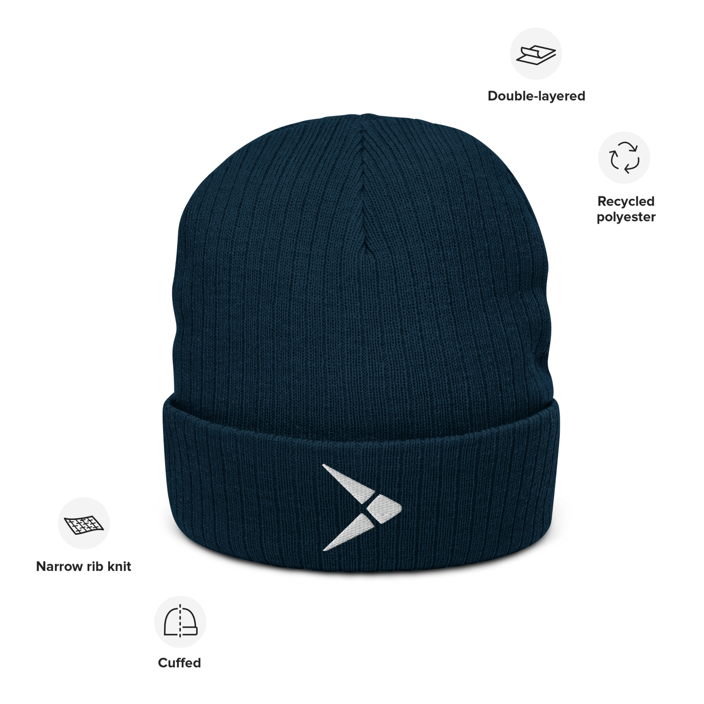 White Fly - Ribbed knit beanie