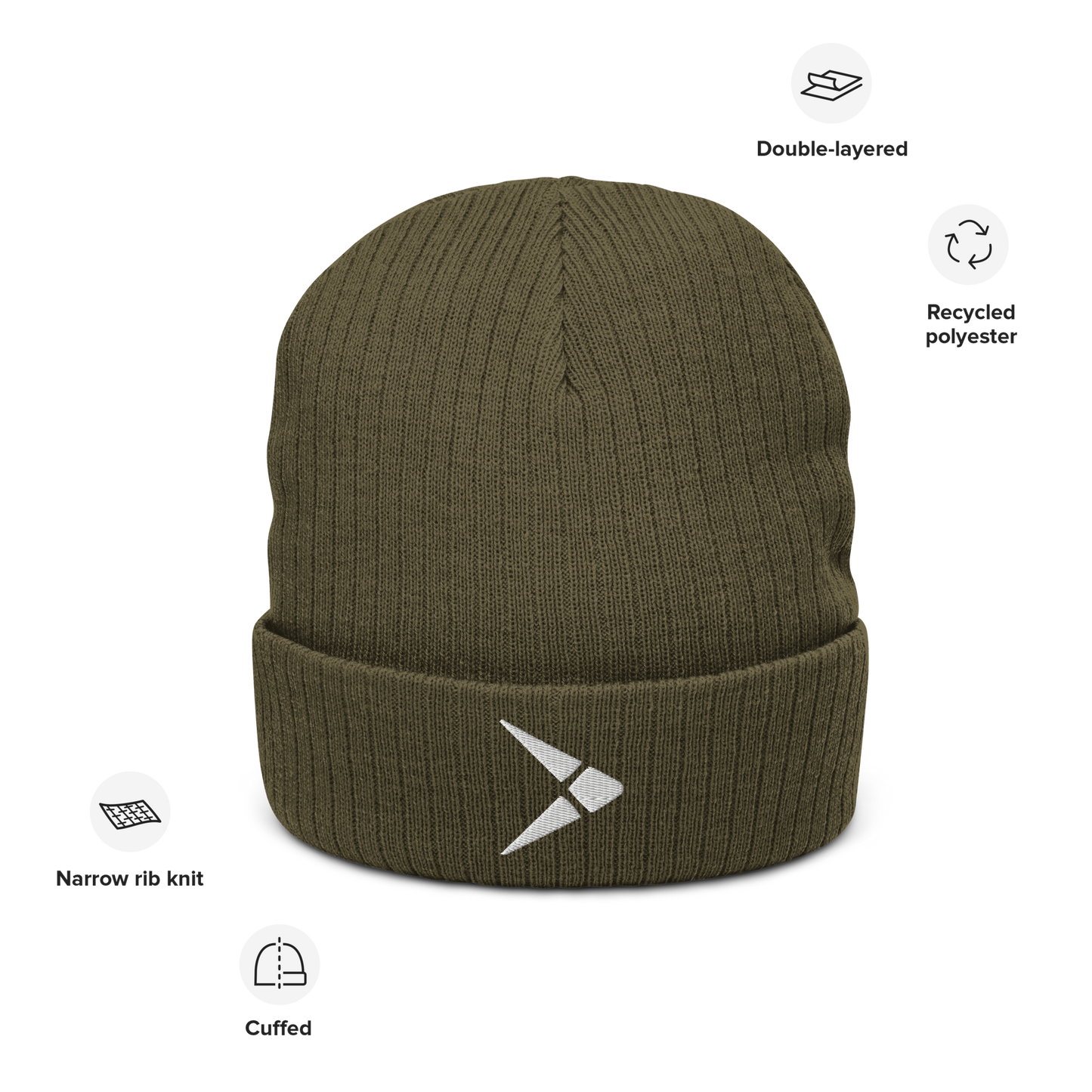White Fly - Ribbed knit beanie