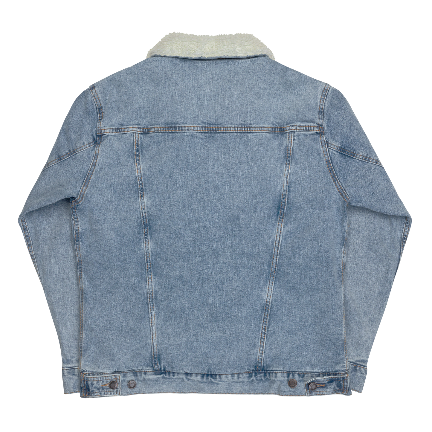Playfly white - Unisex denim sherpa jacket