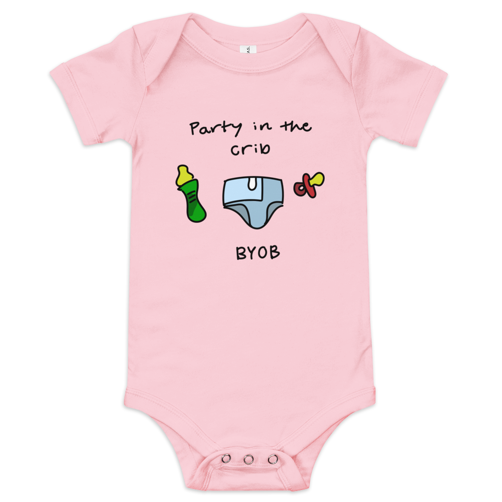 Party in the crib! - Baby short sleeve one piece