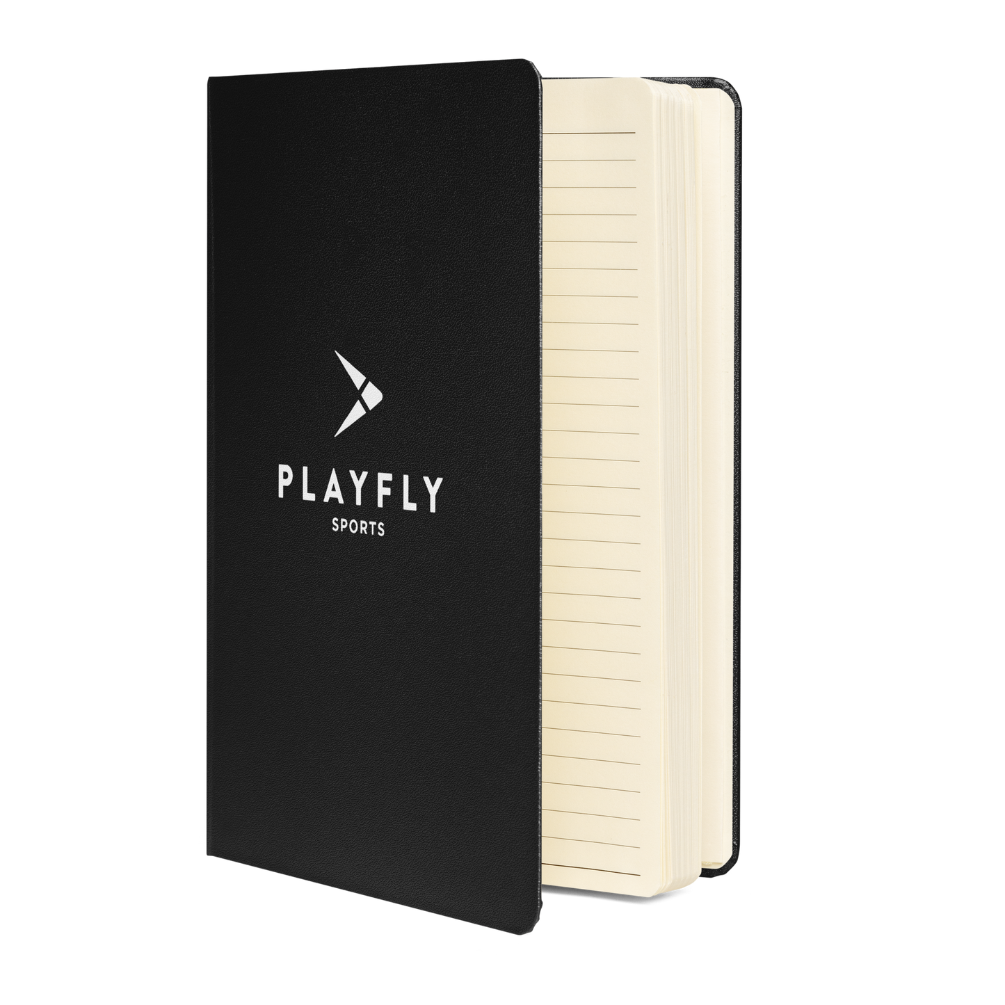 Playfly White logo - Hardcover bound notebook