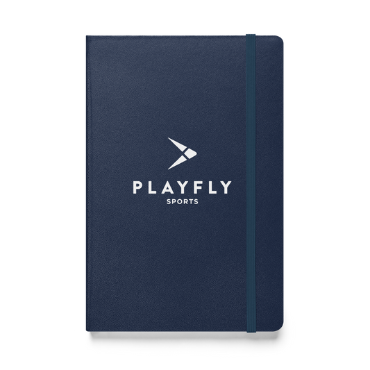 Playfly White logo - Hardcover bound notebook