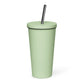 White Playfly Logo - Insulated tumbler with a straw