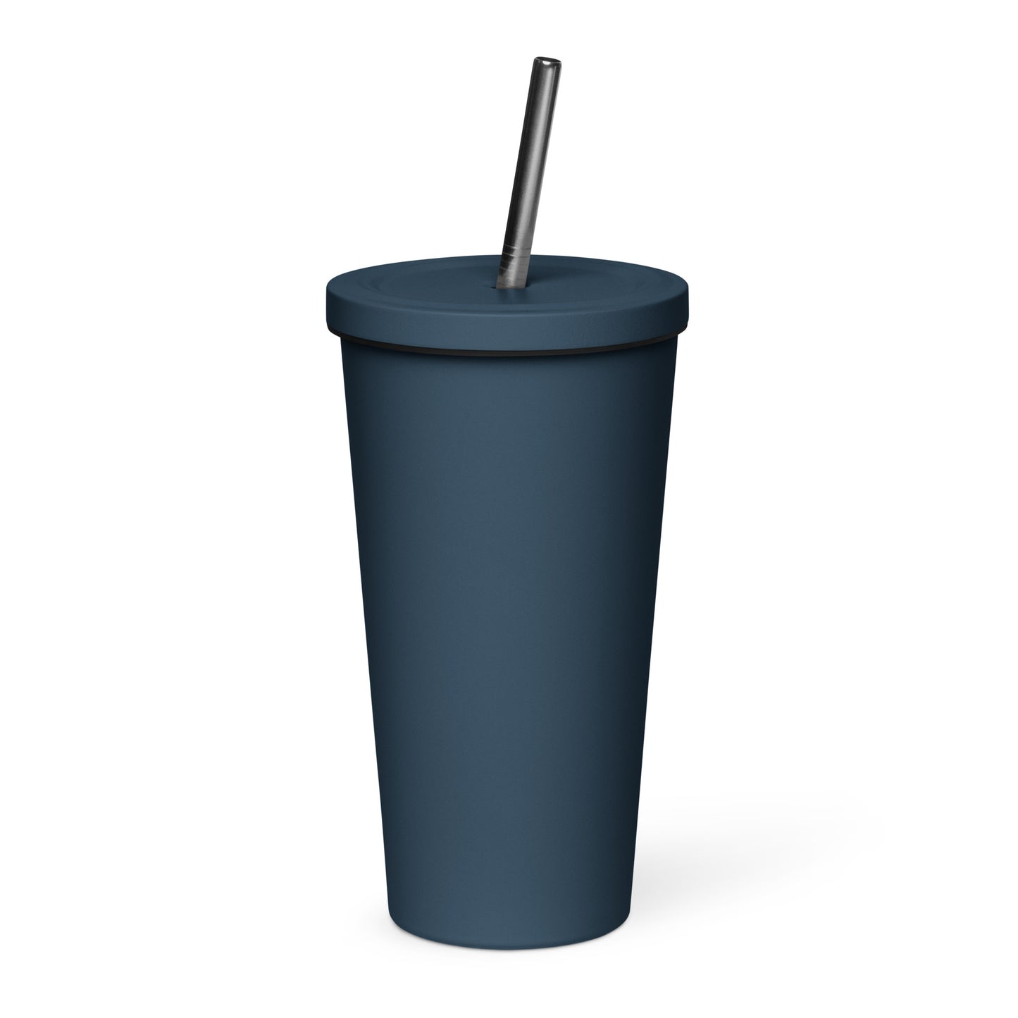 White Playfly Logo - Insulated tumbler with a straw