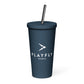 White Playfly Logo - Insulated tumbler with a straw