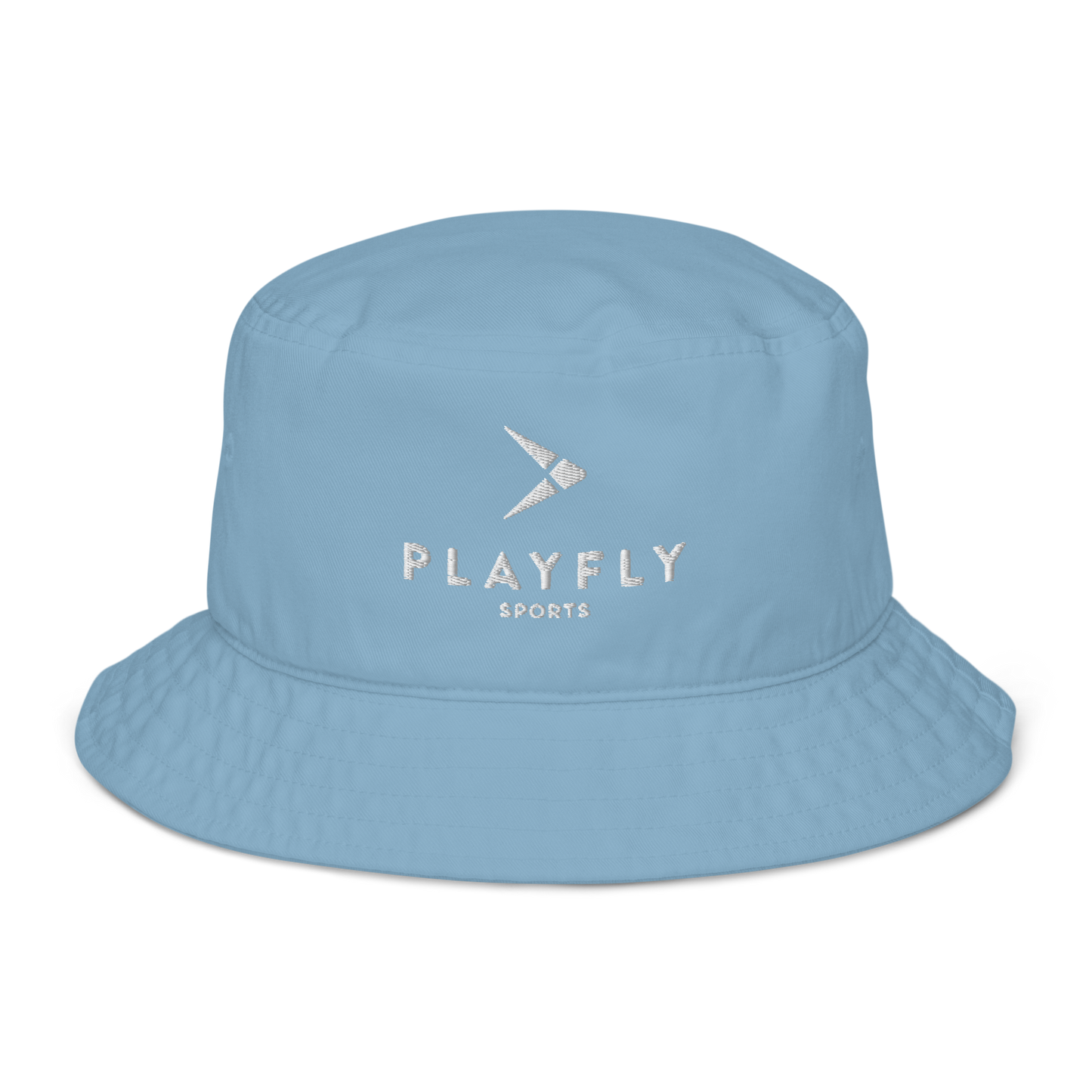 Playfly White Logo Organic bucket hat