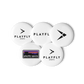 Playfly logo Set of pin buttons