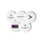 Playfly logo Set of pin buttons