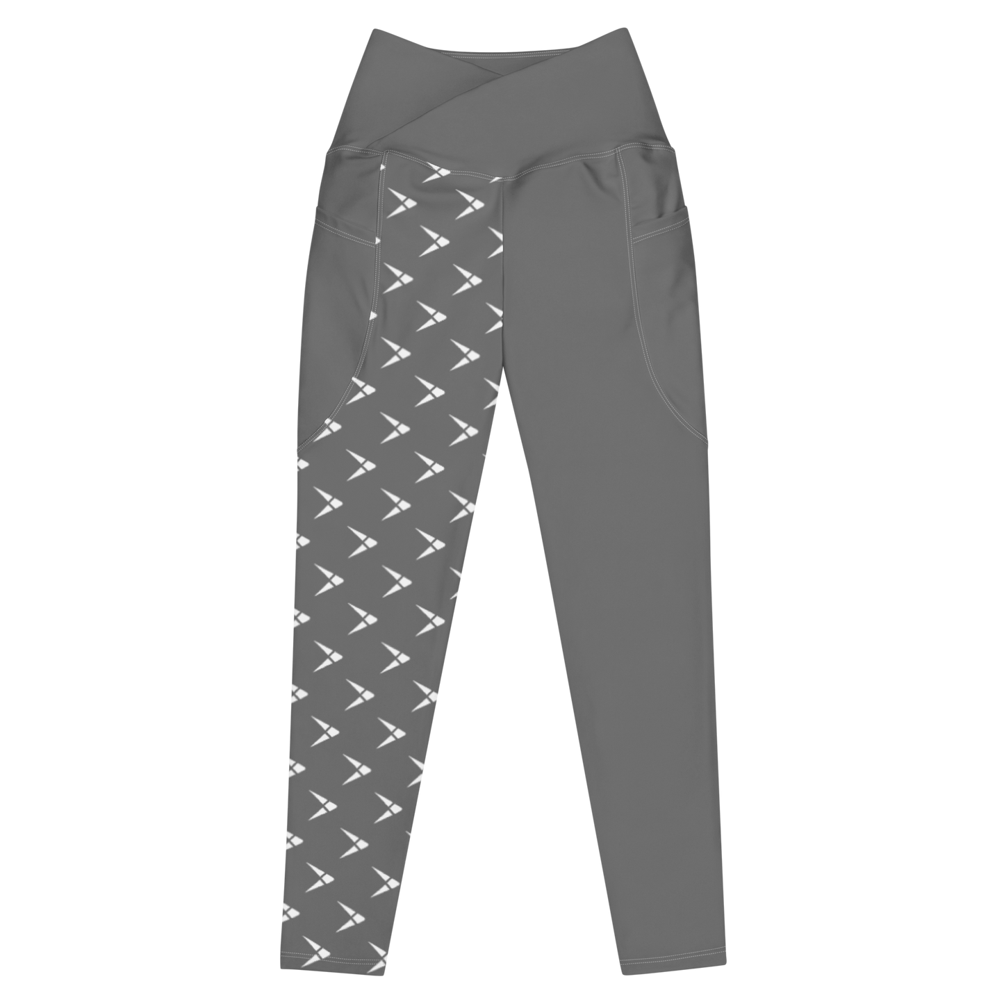 Gray Playfly - Crossover leggings with pockets