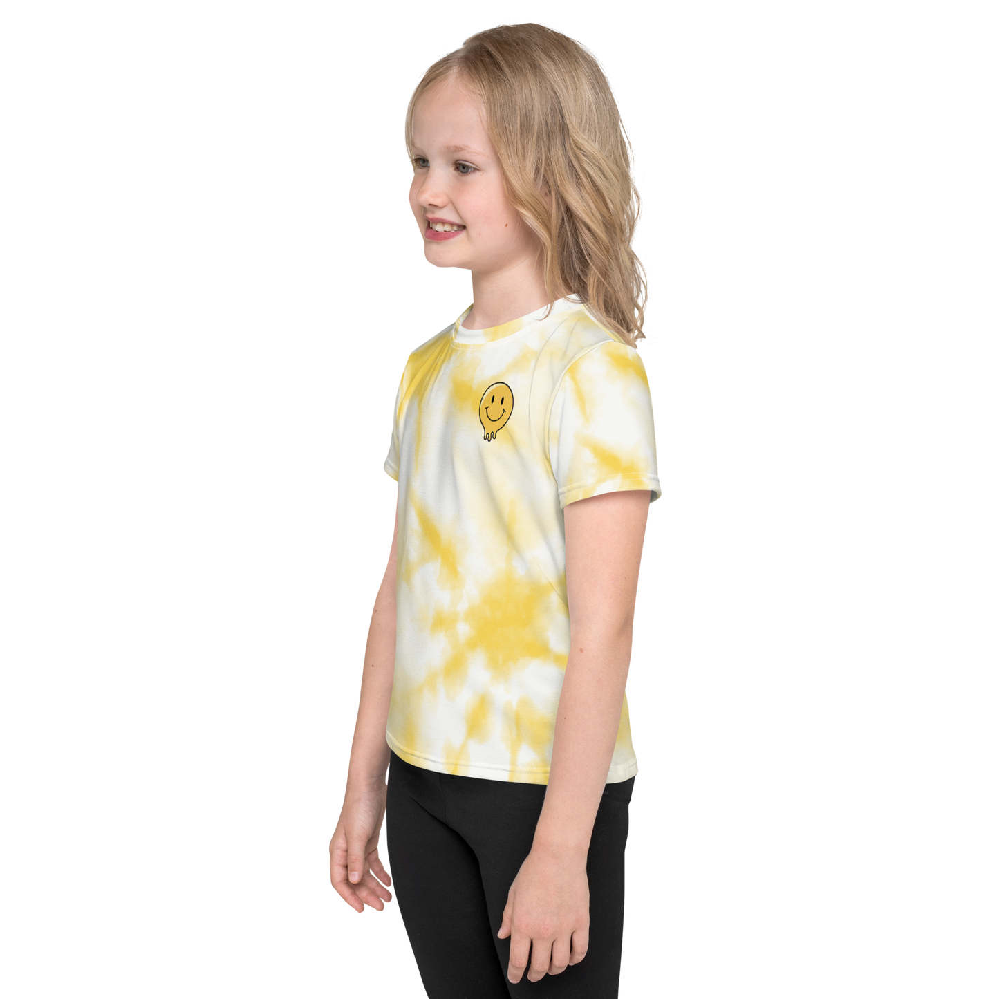 (Yellow) Smiley Tie Dye - Kids t-shirt