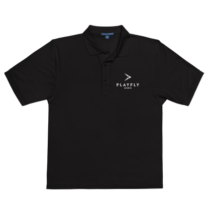 White Playfly Logo - Men's Premium Polo