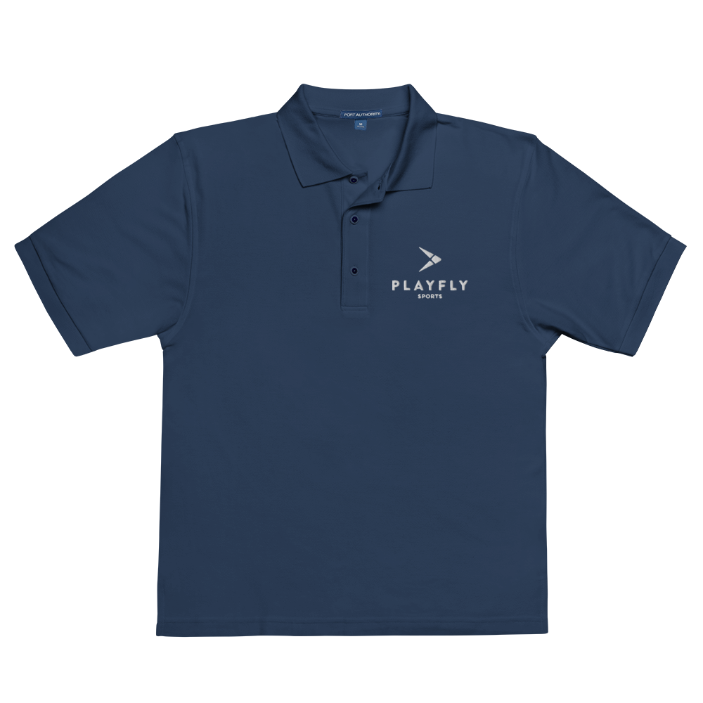 White Playfly Logo - Men's Premium Polo