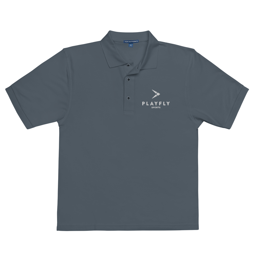 White Playfly Logo - Men's Premium Polo