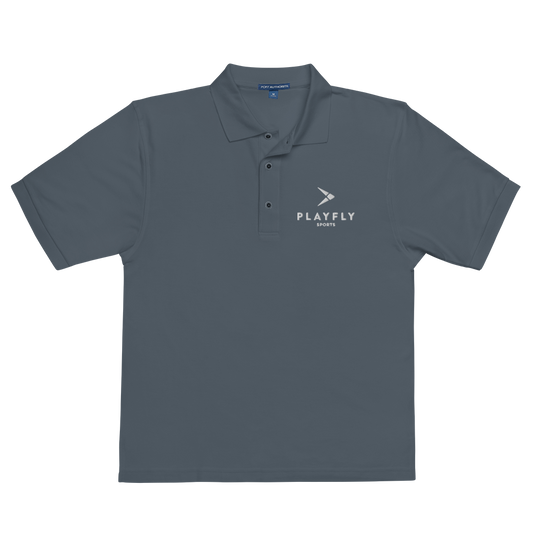 White Playfly Logo - Men's Premium Polo