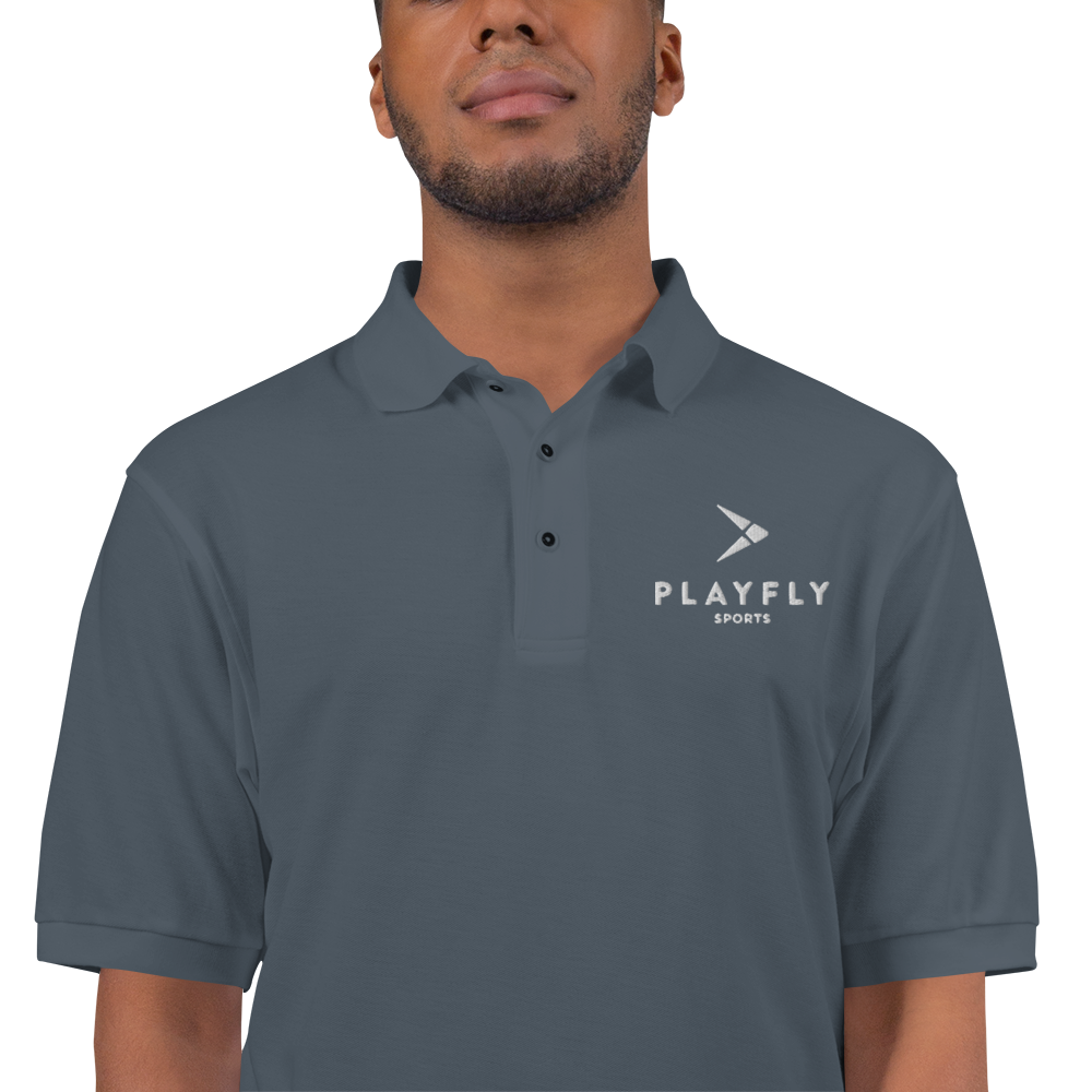 White Playfly Logo - Men's Premium Polo