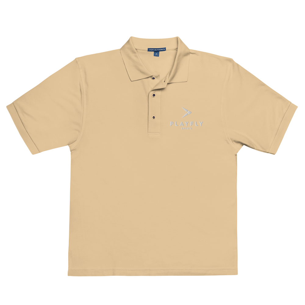 White Playfly Logo - Men's Premium Polo