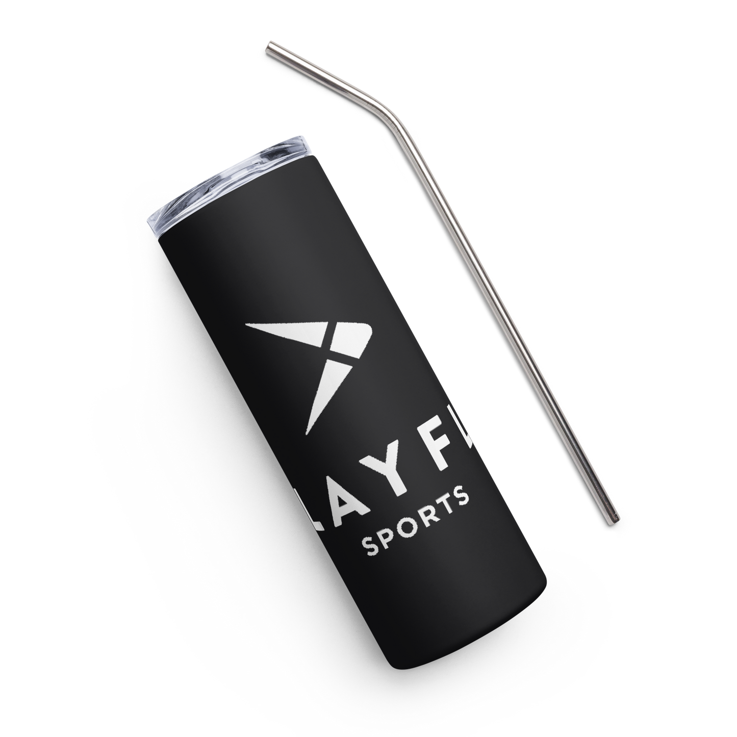 White Playfly Logo - Stainless steel tumbler