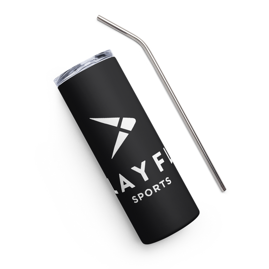 White Playfly Logo - Stainless steel tumbler