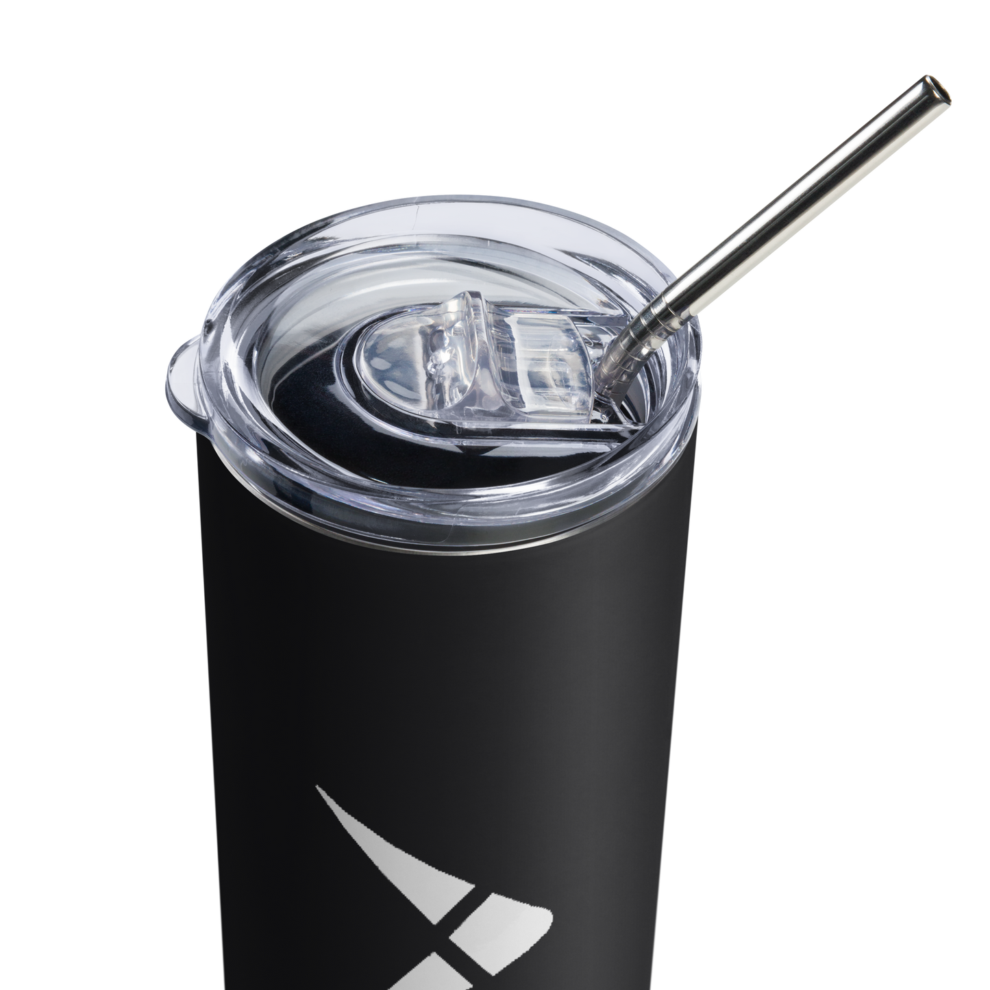 White Playfly Logo - Stainless steel tumbler