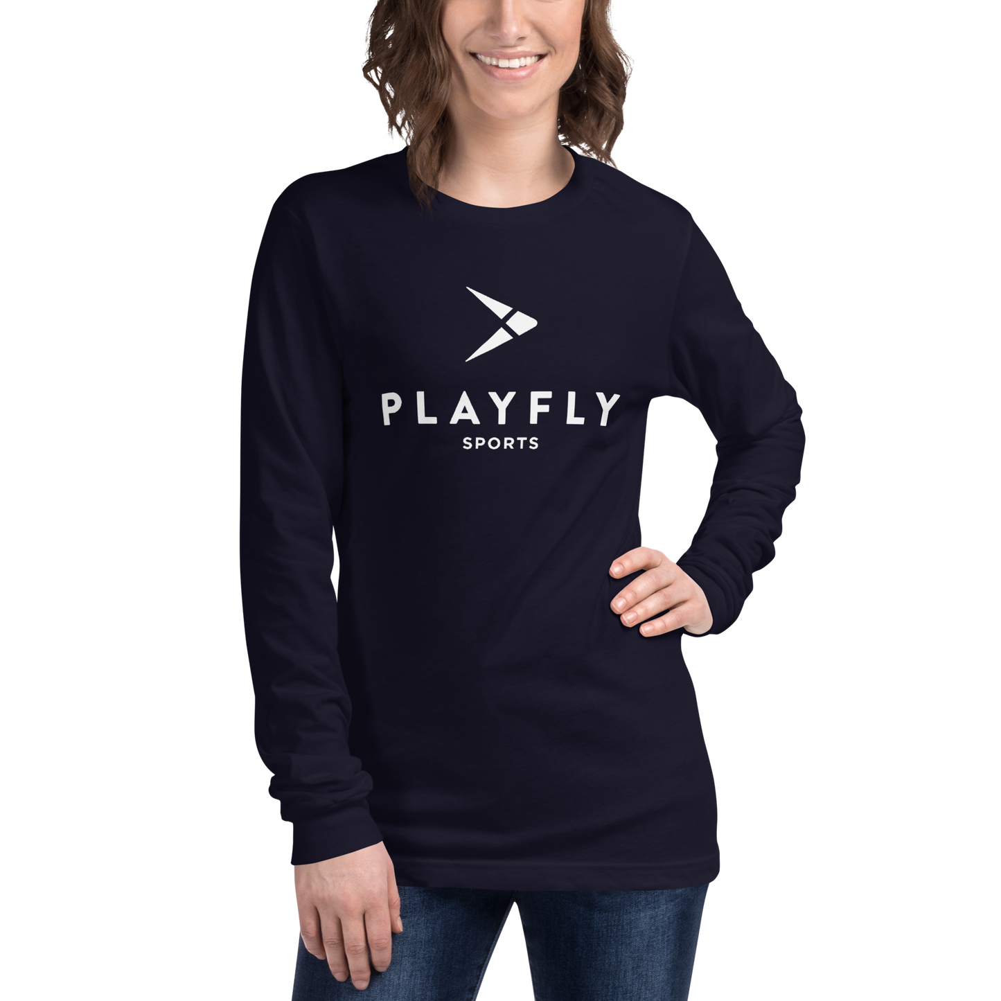 White Playfly Logo - Unisex Long Sleeve Tee